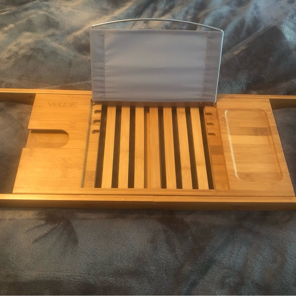 Bamboo bath caddy